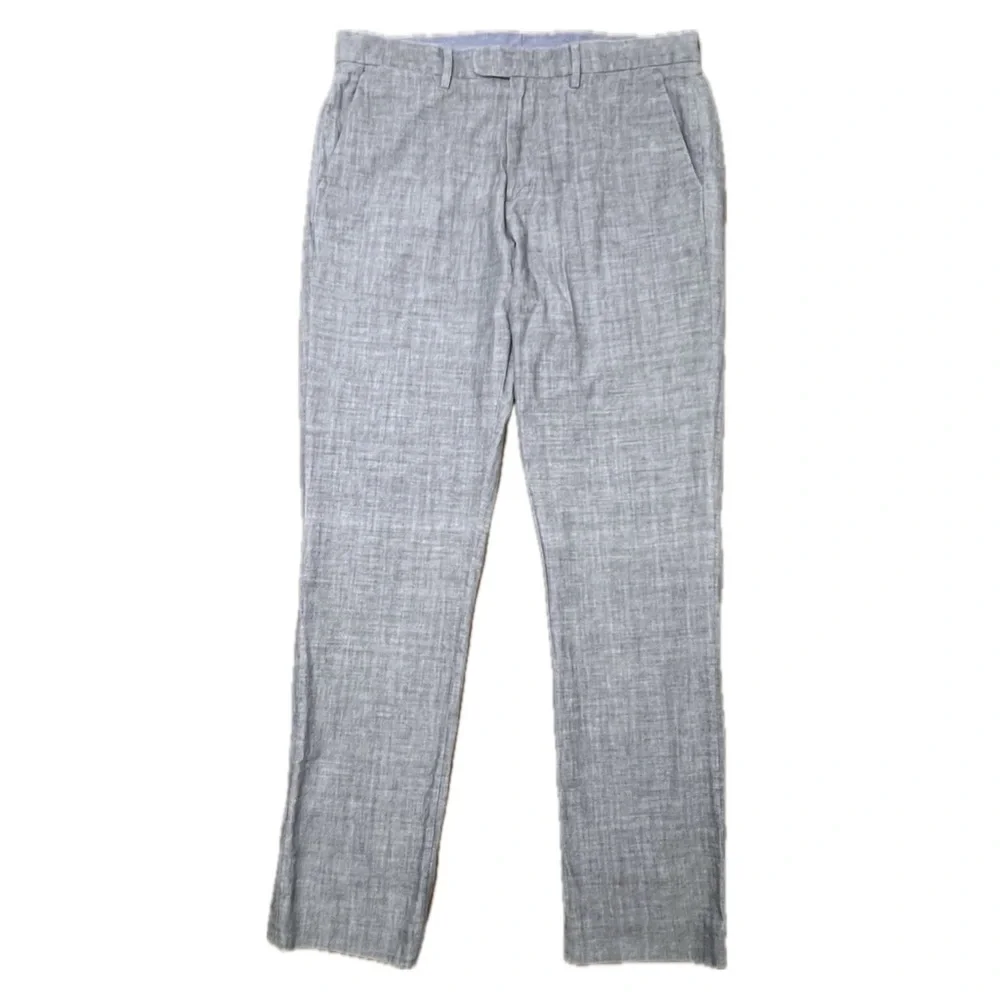 J. Crew Pants Men’s Bowery Slim Chambray Blue Lightweight 100% Cotton W 32 L 32
